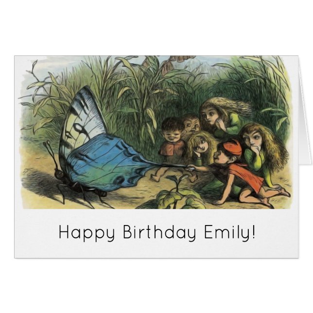 Cartão Borboletas Elf Trabalho de arte Cute Elves (Frente Horizontal)