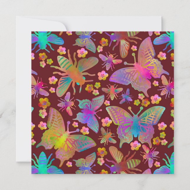 Cartão Borboletas em Ferro Terra (Frente)