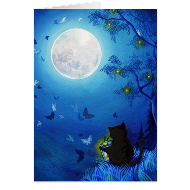 Cartão Borboletas & lanternas feericamente (Frente)