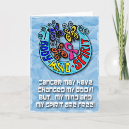 Cartão Borboletas rosa Espírito de Mente do Corpo