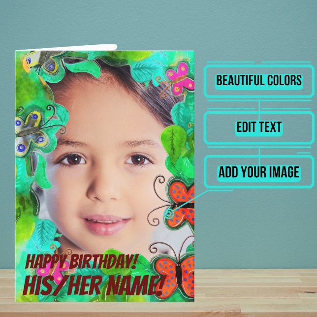 Cartão Borboletas são milagres Aquarela Aniversário (This beautiful watercolor card is for the loved one whom you want to give a very special card to. )