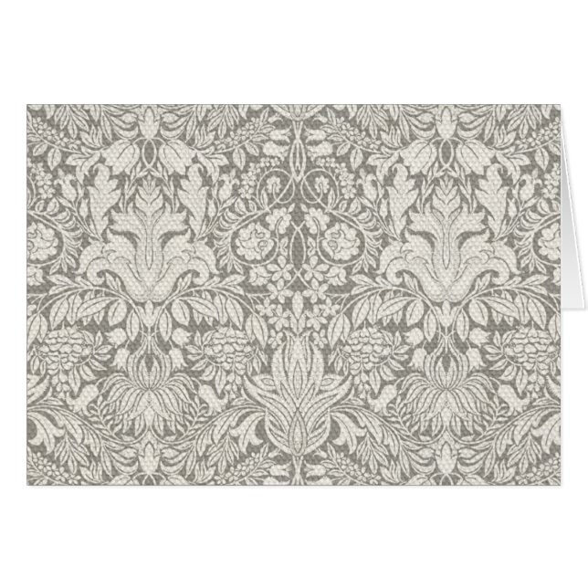 Cartão borcada de rendas branco elegante (Frente Horizontal)