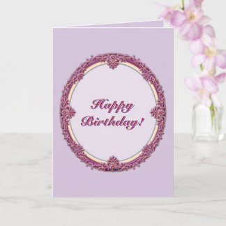 Cartão Borda Chique Roxo/Rosa e Creme Personalizar