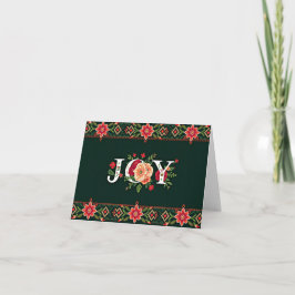 Cartão borda floral JOY natal