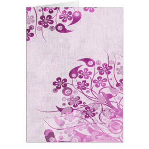 Cartão Borda Floral Magenta