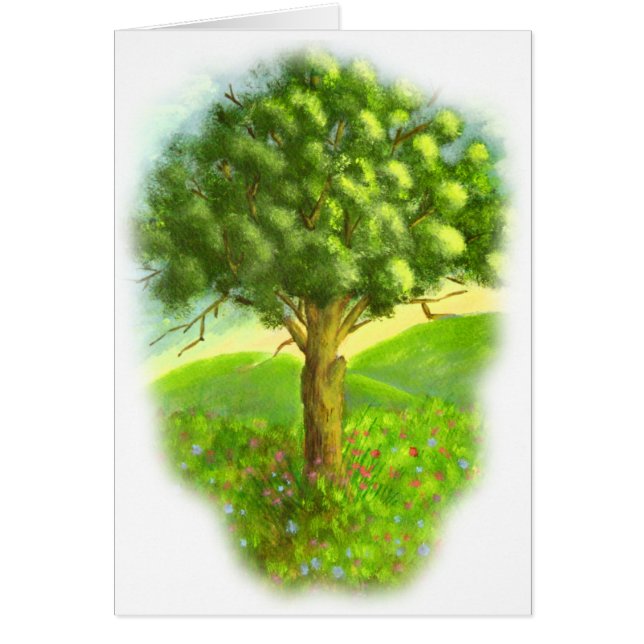 Cartão Borda o o prado: Pintura de paisagem da natureza: (Frente)