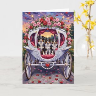 Cartão Border Collie Cachorro Dia dos Namorados