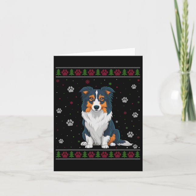Cartão Border Collie Christmas Sweet Xmas Pet Animal Do (Frente)