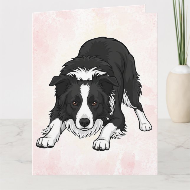 Cartão Border Collie Dog Folded Greeting Card (Frente)