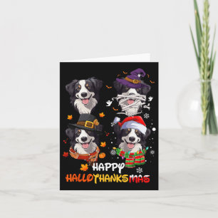 Cartão Border Collie Dog Hallothanksmas Halloween