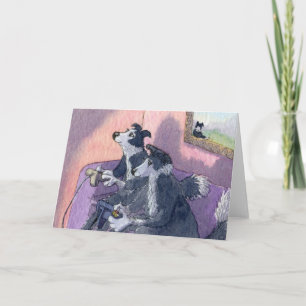 Cartão Border Collie Dog Videogamers, Concentration CARD