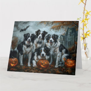 Cartão Border Collie Halloween Night Doggy Delight