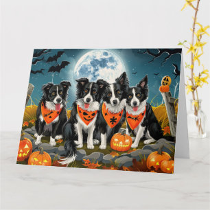 Cartão Border Collie Halloween Spooky