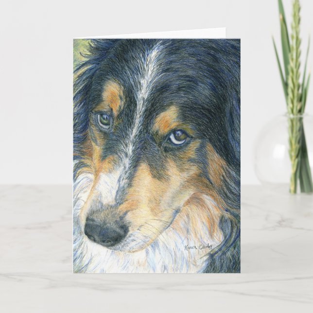 Cartão Border collie Notecard (Frente)