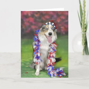 Cartão Border Collie Notecard~Memorial Day