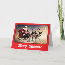 Cartão Border Collie Reindeer