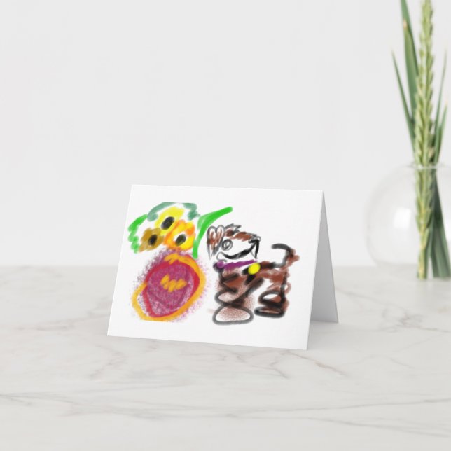 Cartão Border Collie sunflowers  (Frente)