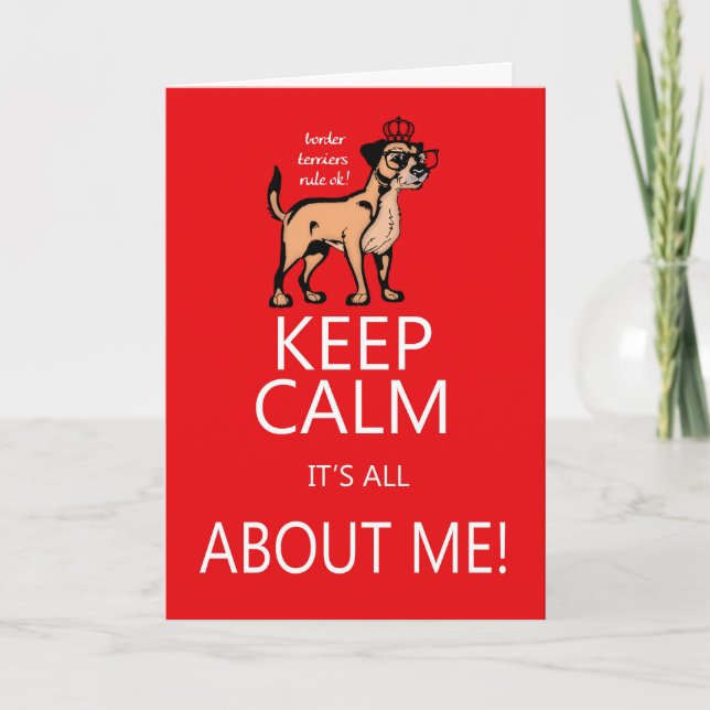 Cartão Border Terrier Birthday Greeting Card (Frente)