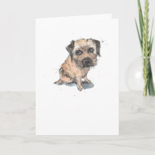 Cartão Border Terrier illustration, funny Dog Birthday