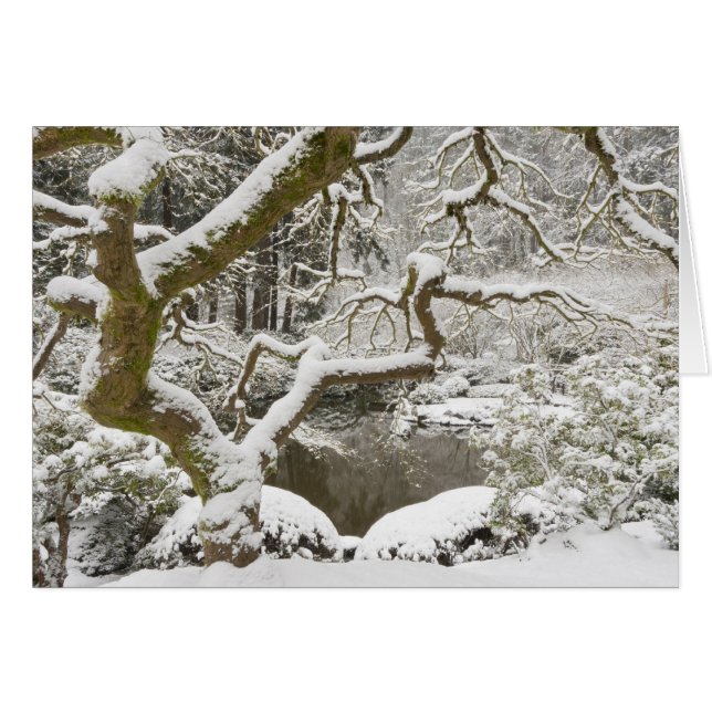 Cartão Bordo japonês coberto de neve (Frente Horizontal)
