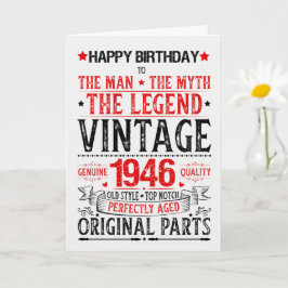 Cartão Born in 1946 Birthday the Man the Myth the Legend