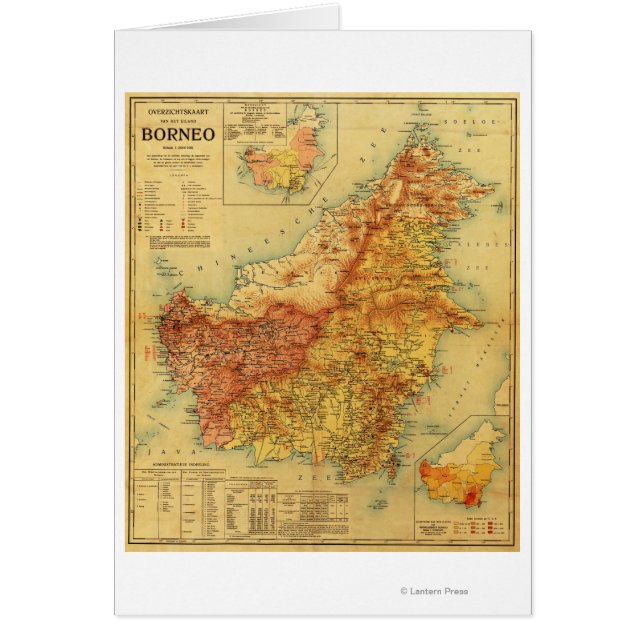 Cartão BorneoPanorâmica MapBorneo (Frente)