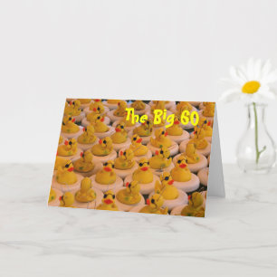 Cartão Borracha Amarela Patos Engraçados 60º aniversário