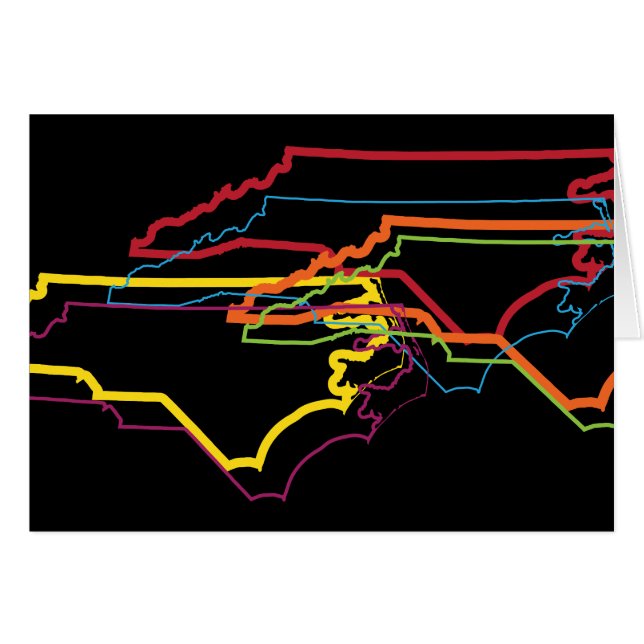 Cartão borrão do orgulho da Carolina do Norte (Frente Horizontal)