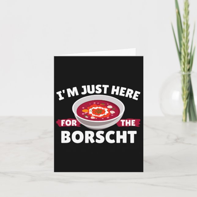 Cartão Borscht Comida russa Comida ucraniana Ação de Graç (Frente)