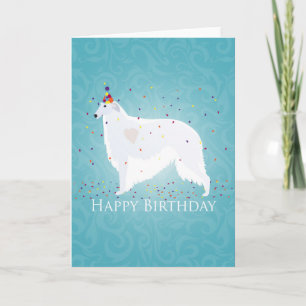Cartão Borzoi Happy Birthday Design