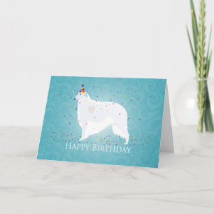 Cartão Borzoi Happy Birthday Design