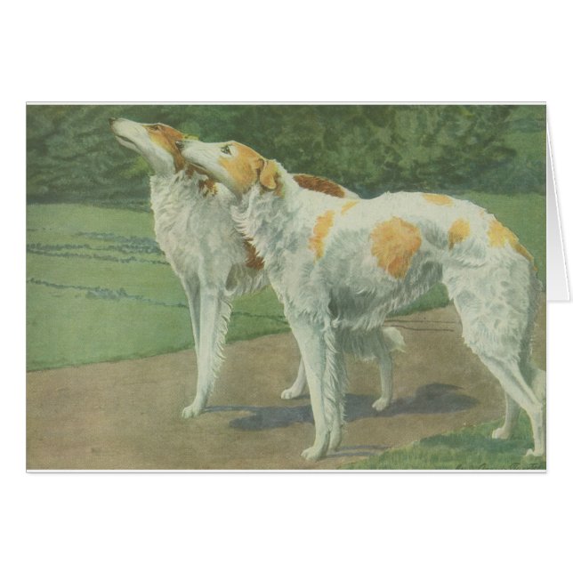 Cartão Borzoi (Wolfhound do russo) (Frente Horizontal)