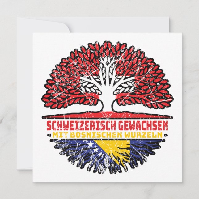 Cartão Bosnien Bosnisch Schweizer Schweiz Baum Wurzel (Frente)