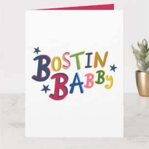 Cartão BOSTIN BABBY Black Country escreve New Baby Card