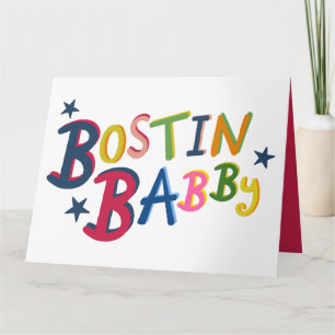 Cartão BOSTIN BABBY Black Country escreve New Baby Card