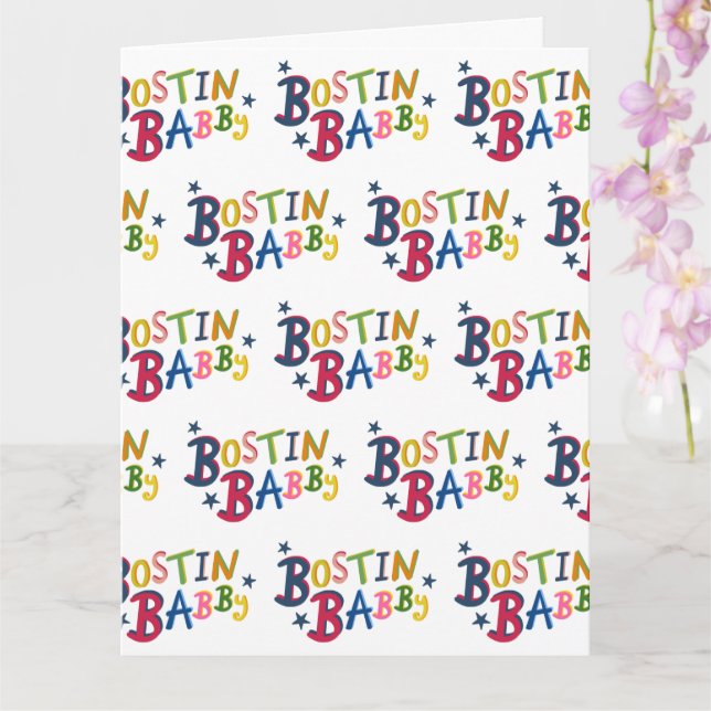 Cartão BOSTIN BABBY Black Country escreve New Baby Card (Orquídea)