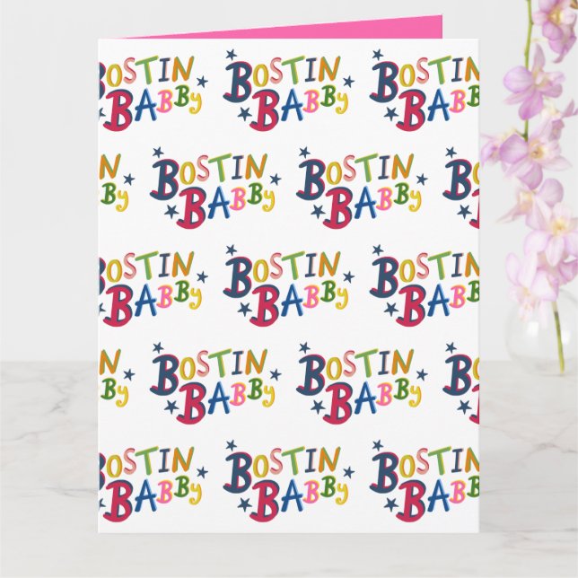 Cartão BOSTIN BABBY Black Country escreve New Baby Card (Orquídea)