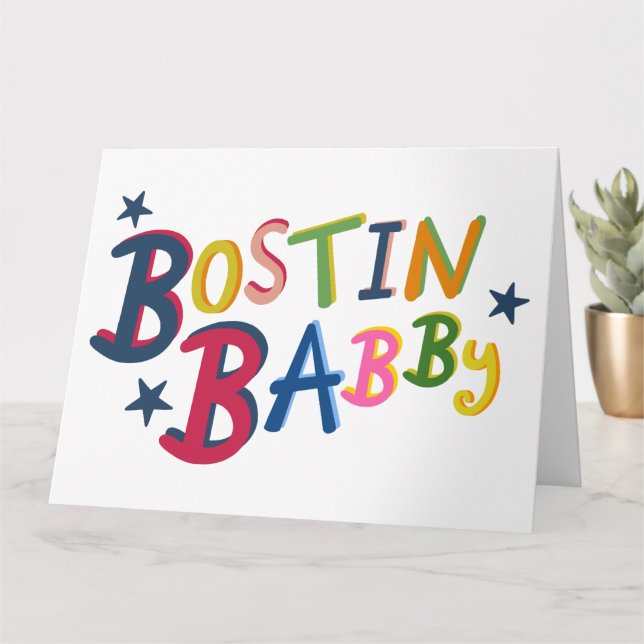 Cartão BOSTIN BABBY Black Country escreve New Baby Card (Planta pequena)