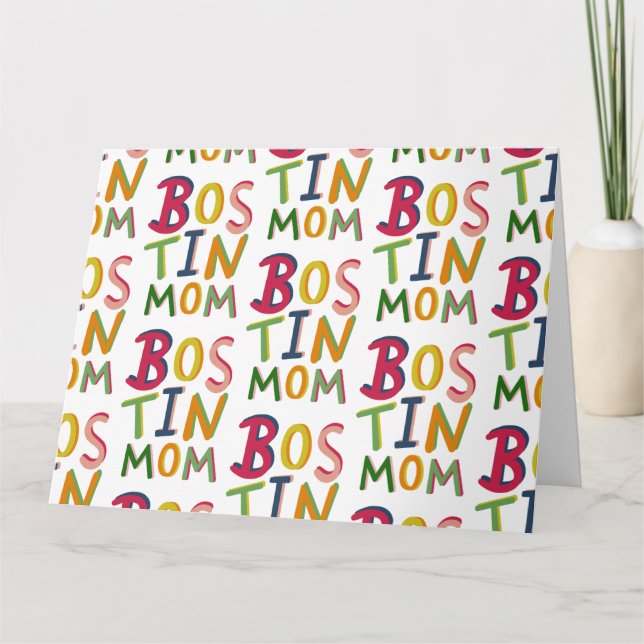 Cartão Bostin Mãe País Negro Aniversário ou Dia de as mãe (Frente)