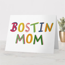 Cartão Bostin Mãe País Negro Aniversário ou Dia de as mãe