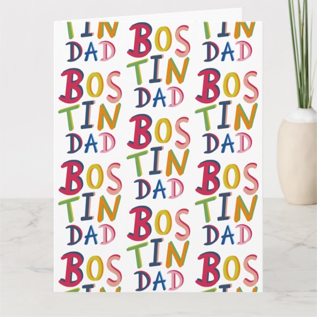 Cartão Bostin Pai Black Country Aniversário ou Dia de os  (Frente)