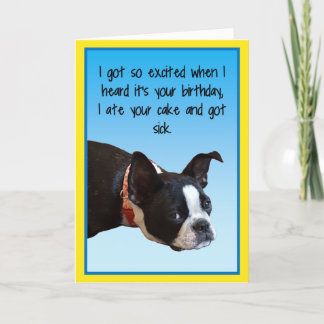 Cartão Boston de aniversário doente