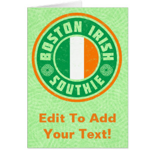 Cartão Boston Irish American Southie Card