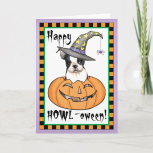 Cartão Boston Terrier Halloween