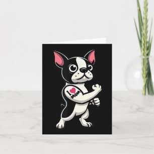 Cartão Boston Terrier I Love Mamãe Engraçado Tatuagem De 