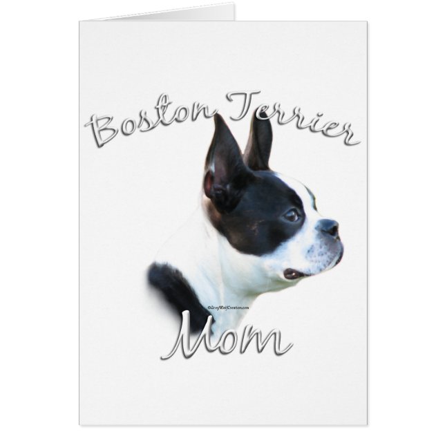 Cartão Boston Terrier Mãe 2 (Frente)