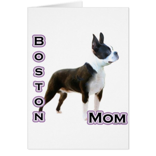 Cartão Boston Terrier Mãe 4 (Frente)