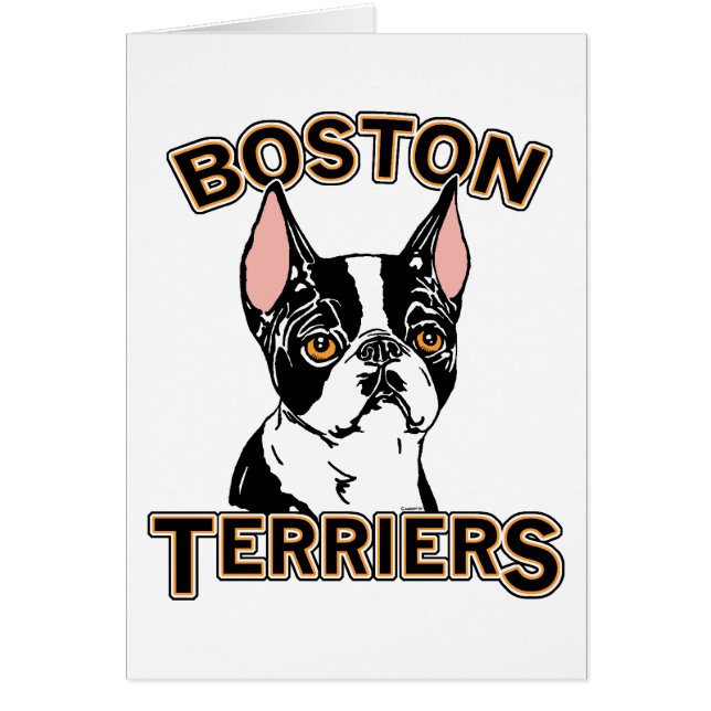 Cartão Boston Terriers Mascot (Frente)