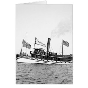 Cartão Boston Tugboat: final dos anos 1800