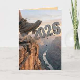 Cartão Bota de caminhada Ano Novo 2027